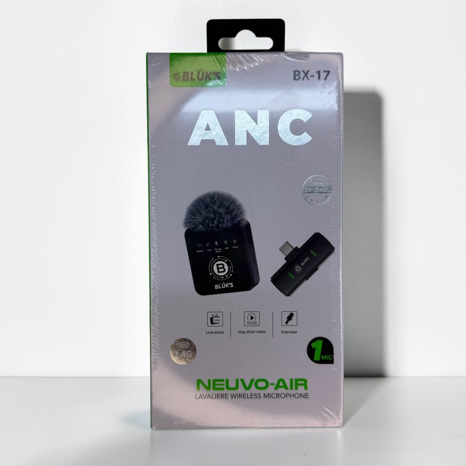 Bluks BX17 Single Wireless Mic ANC Lavalier Microphone